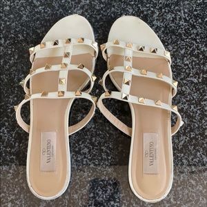 Valentino rockstud flat slide sandal